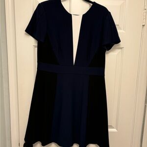 Tahari Navy and Black Mini Dress